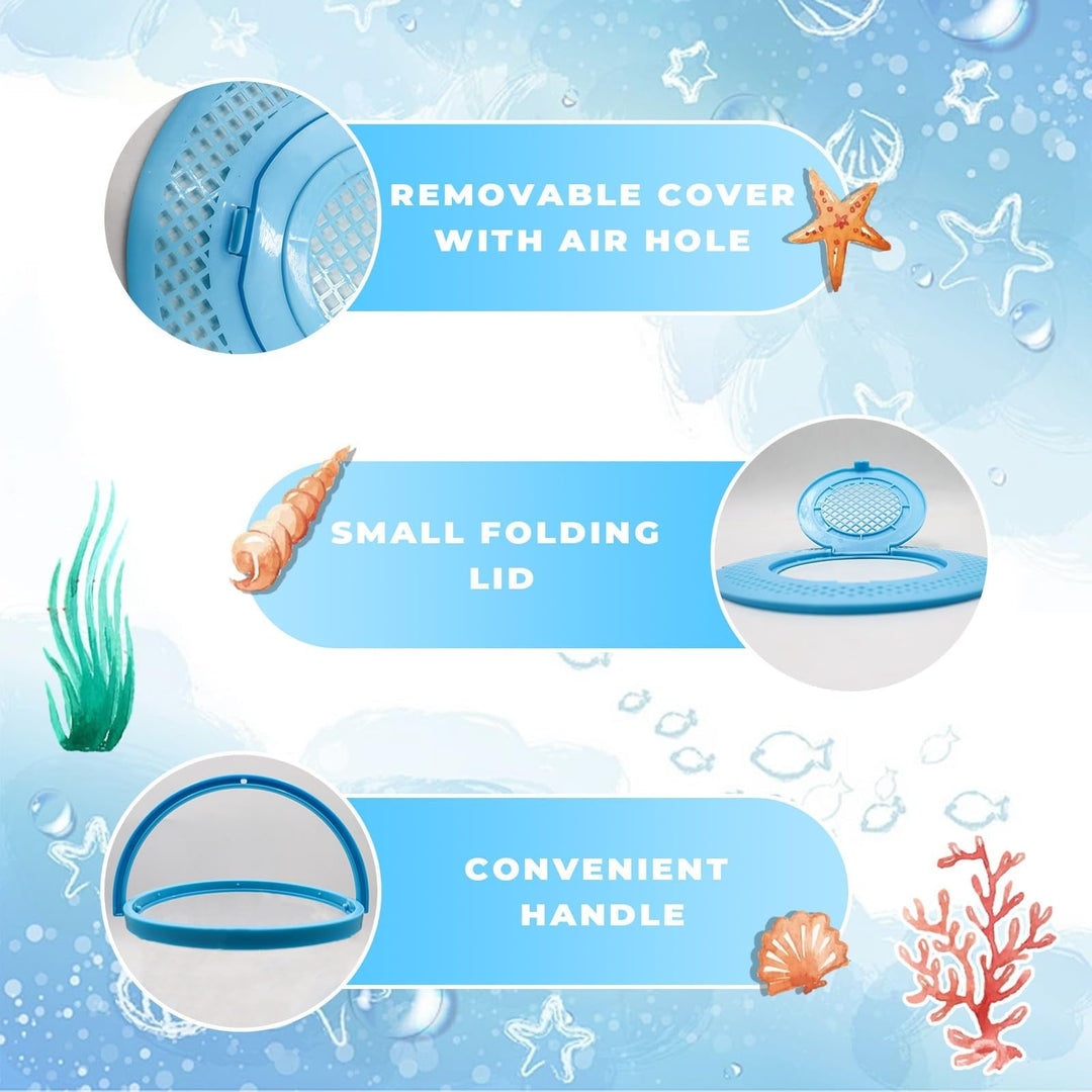 Fish Transport Container, Plasitc Fish Bowl, Beginner Tank, Great Concept for Catching and Release Critters, Beach, Pool and Lake