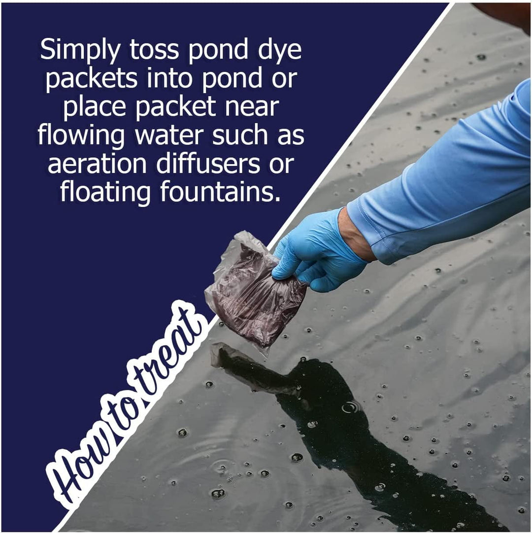 Midnight Blue Pond Dye Packets - 6 water soluble packs of Lake Dye Treatment