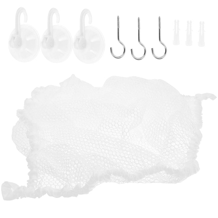CIMAXIC Toy Net Holder Stuffed Animal Hammock Toy White Polyester 1Pcs 59X39In