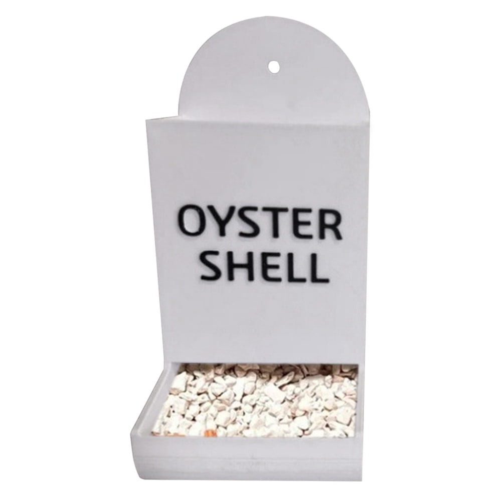 Yiaieng Chicken Oyster and Grit Feeder Chicken No Waste Coop Accessories (Red-White)