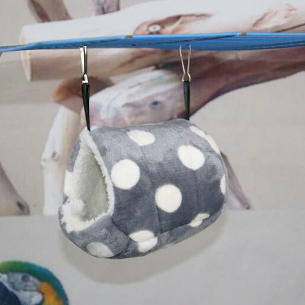 Gray Large Bed for Cozy Small Pet Sleepers Fluffy Dot Velvet Hamster Hammock