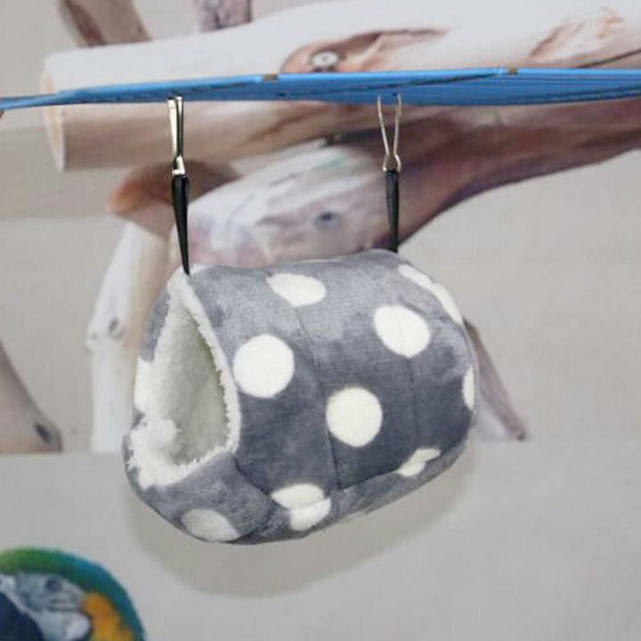 Gray Large Bed for Cozy Small Pet Sleepers Fluffy Dot Velvet Hamster Hammock
