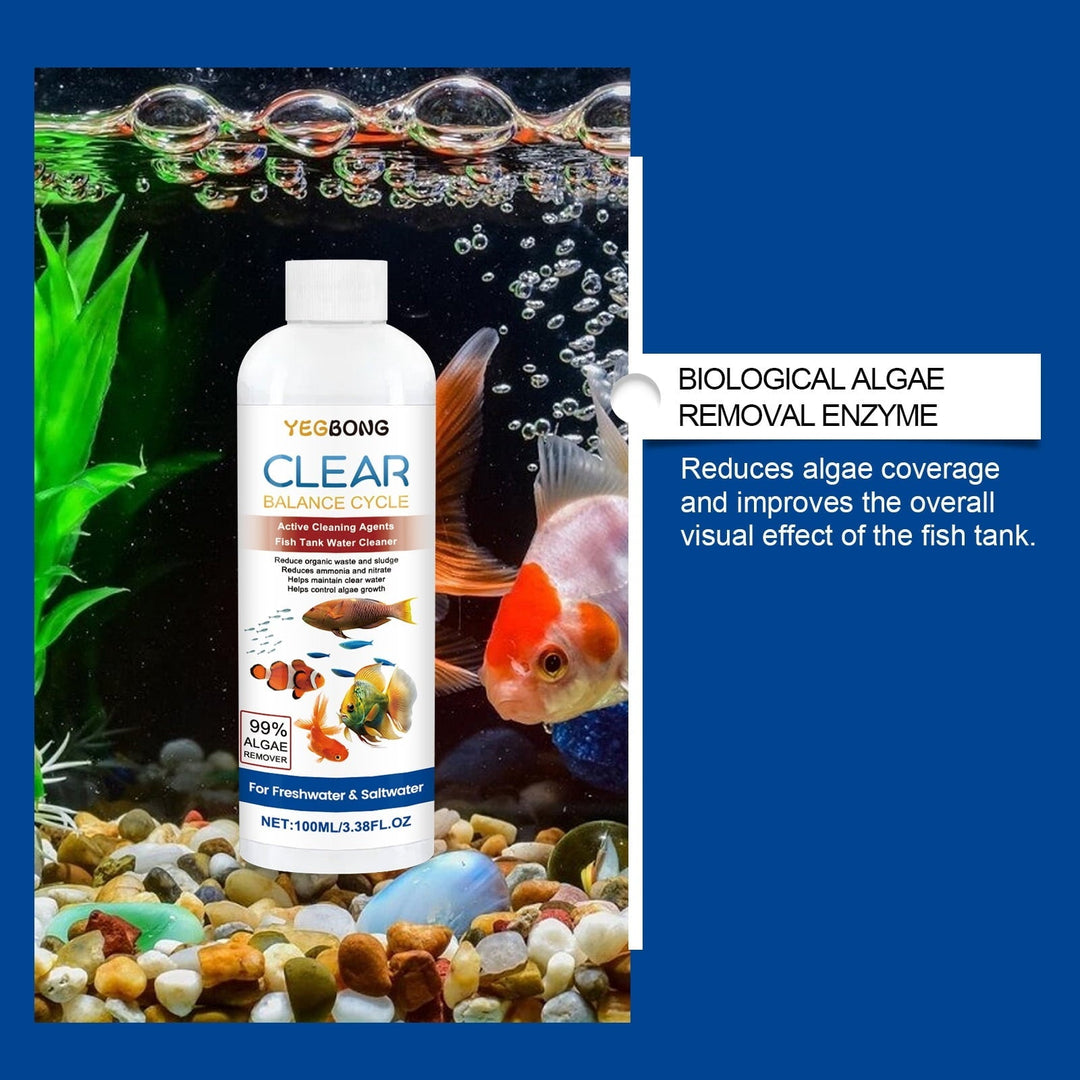YEGBONG Fish Tank Water Clarifier for Cleaning Fish Tank Stains, Sludge, Clear Water Quality, and Controlling Algae Growth