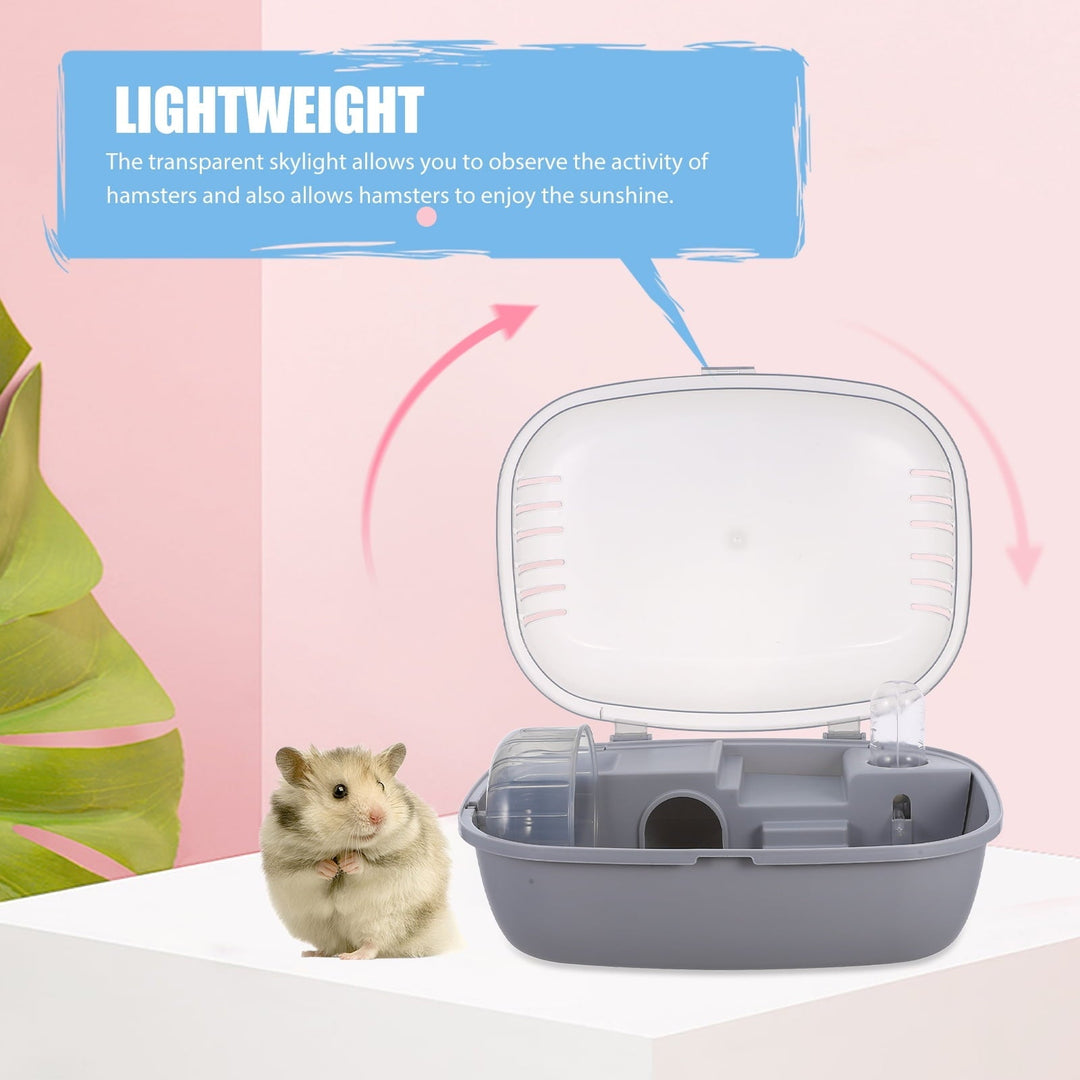 Masteelf Portable Hamster Carrier Cage in Grey Made of ABS for Indoor Home Use and Small Pets Storage