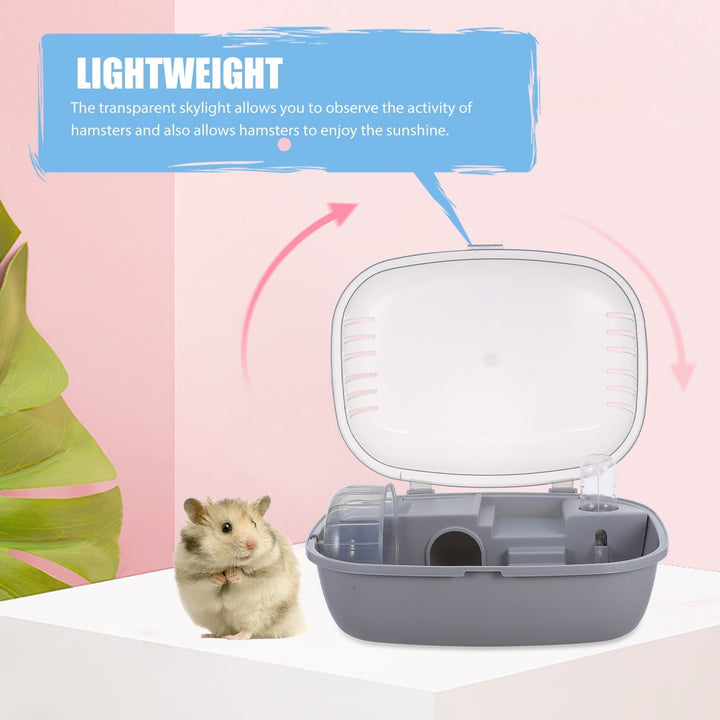 Masteelf Portable Hamster Carrier Cage in Grey Made of ABS for Indoor Home Use and Small Pets Storage