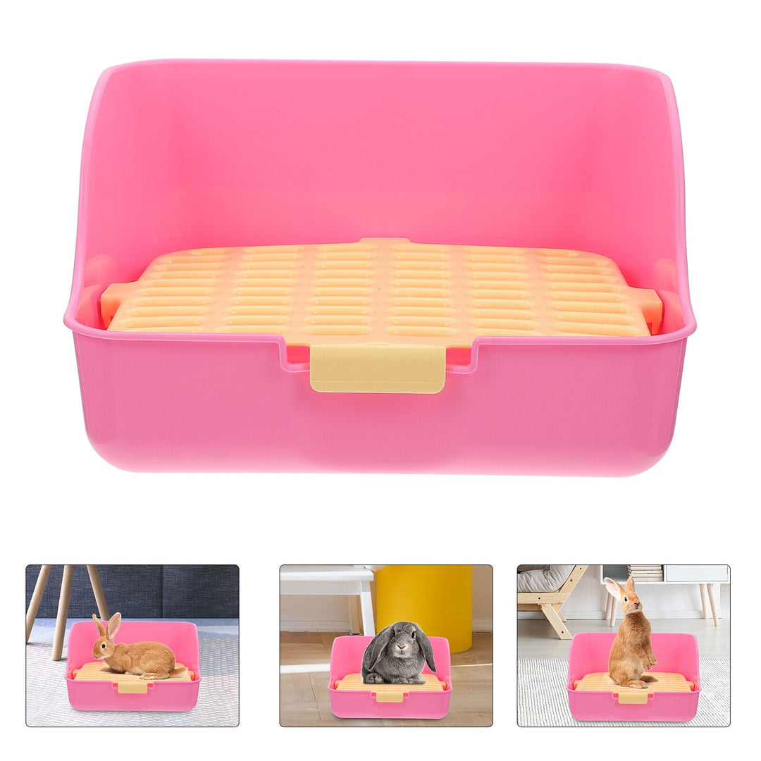 WASHWEPE Rabbit Litter Box Color Mesh Square Litter Tray for Rabbits 1Pcs 11.2X9.3X6.1in