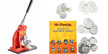 VEVOR 25/32/58/75MM Badge Maker Machine DIY Button Pin with 500Pcs Free Parts Press Kit Circle Manufacture Button Making Tool
