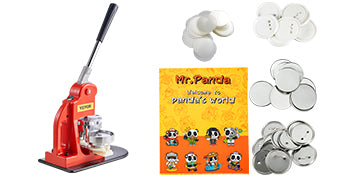 VEVOR 25/32/58/75MM Badge Maker Machine DIY Button Pin with 500Pcs Free Parts Press Kit Circle Manufacture Button Making Tool