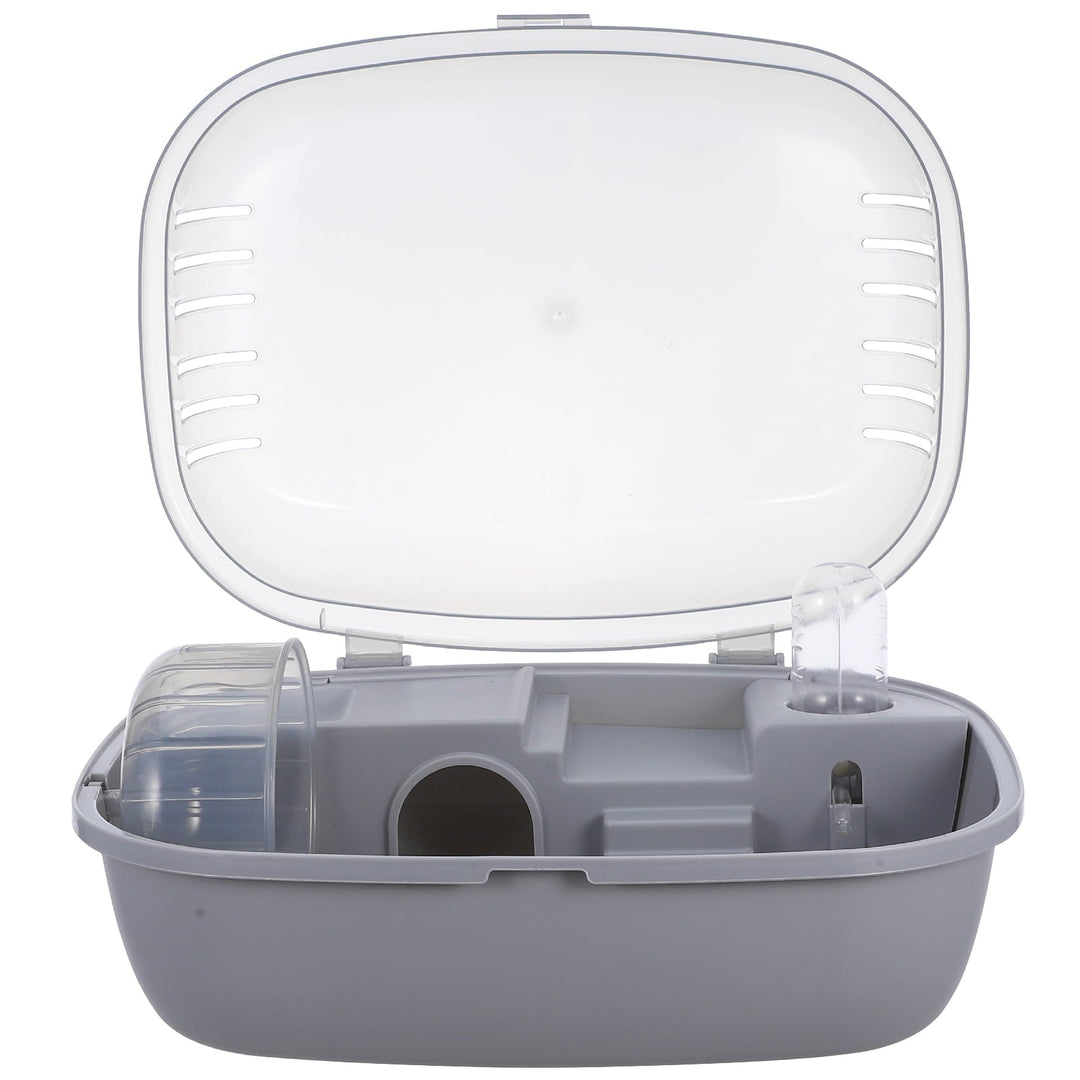 Masteelf Portable Hamster Carrier Cage in Grey Made of ABS for Indoor Home Use and Small Pets Storage