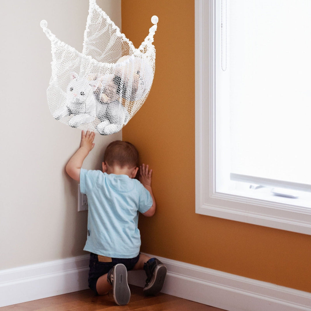 CIMAXIC Toy Net Holder Stuffed Animal Hammock Toy White Polyester 1Pcs 59X39In