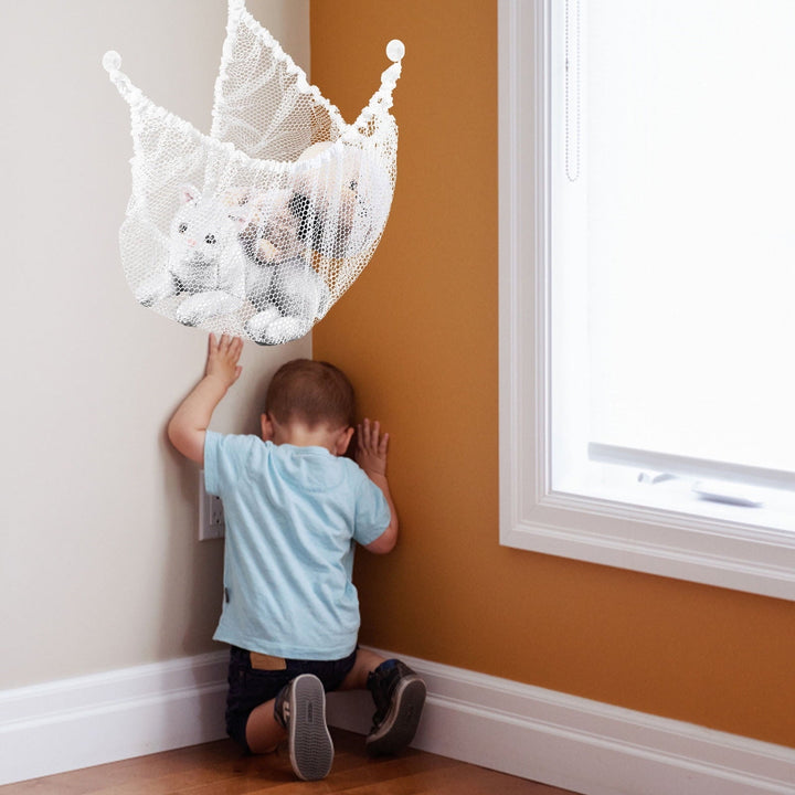 CIMAXIC Toy Net Holder Stuffed Animal Hammock Toy White Polyester 1Pcs 59X39In