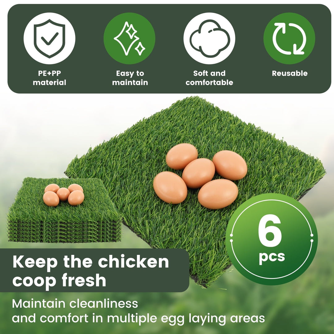 LINFANG 6Pcs Chicken Nesting Pads 12inch Reusable Chicken Laying Pads Nonslip Hen Bedding Mats Hen Coop Nest Liners Poultry Supplies for Laying Eggs