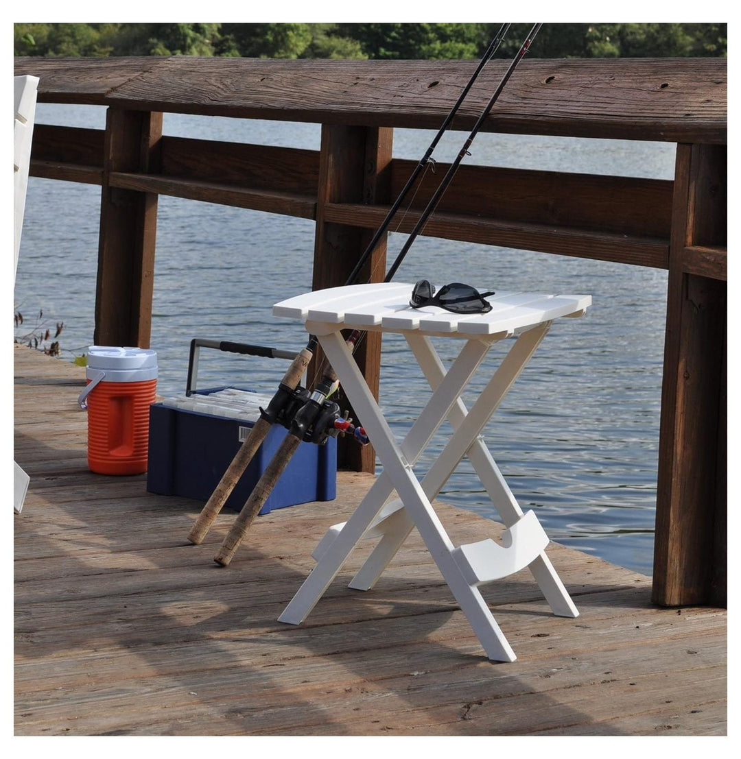 Manufacturing 8500--4702 Plastic Quik-Fold Side Table 2 Pack, White
