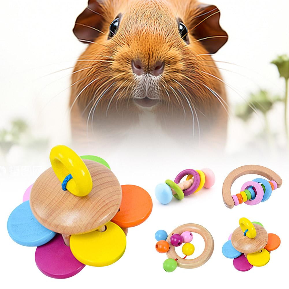 WSRRDRECVHi Wooden Rabbit Toy Safe Eco-Friendly Rabbit Toys Bite-Resistant GuineaZ4Y6