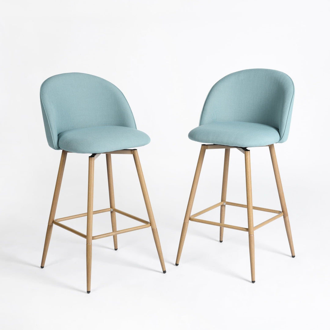 Homy Casa 2-Pack Swivel Patio Bar Stools, 26" Outdoor Bar Chairs for Backyard, Balcony, Bistro