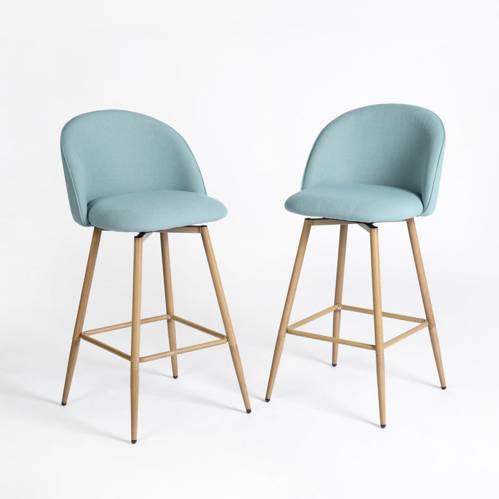 Homy Casa 2-Pack Swivel Patio Bar Stools, 26" Outdoor Bar Chairs for Backyard, Balcony, Bistro