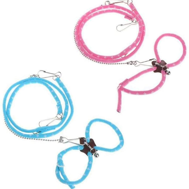 QUTETN Hamster Small Pet Harness With Bell Adjustable Pet Rat Mouse Hamster Harness Rope Vest Leash Traction Rope For Ferrets Pet Rats