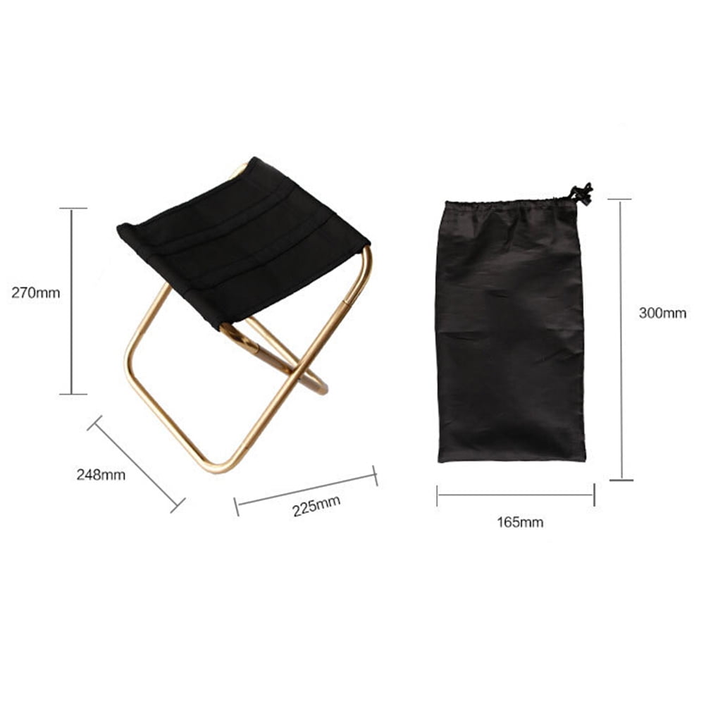 ORDDIART 1Pcs Golden Metal Stool Portable for Camping and Outdoor Activities