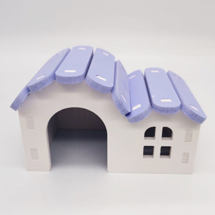 Durable Small Animal Hideaway for Hamsters & Mice - Cozy Cage House Purple Paradise