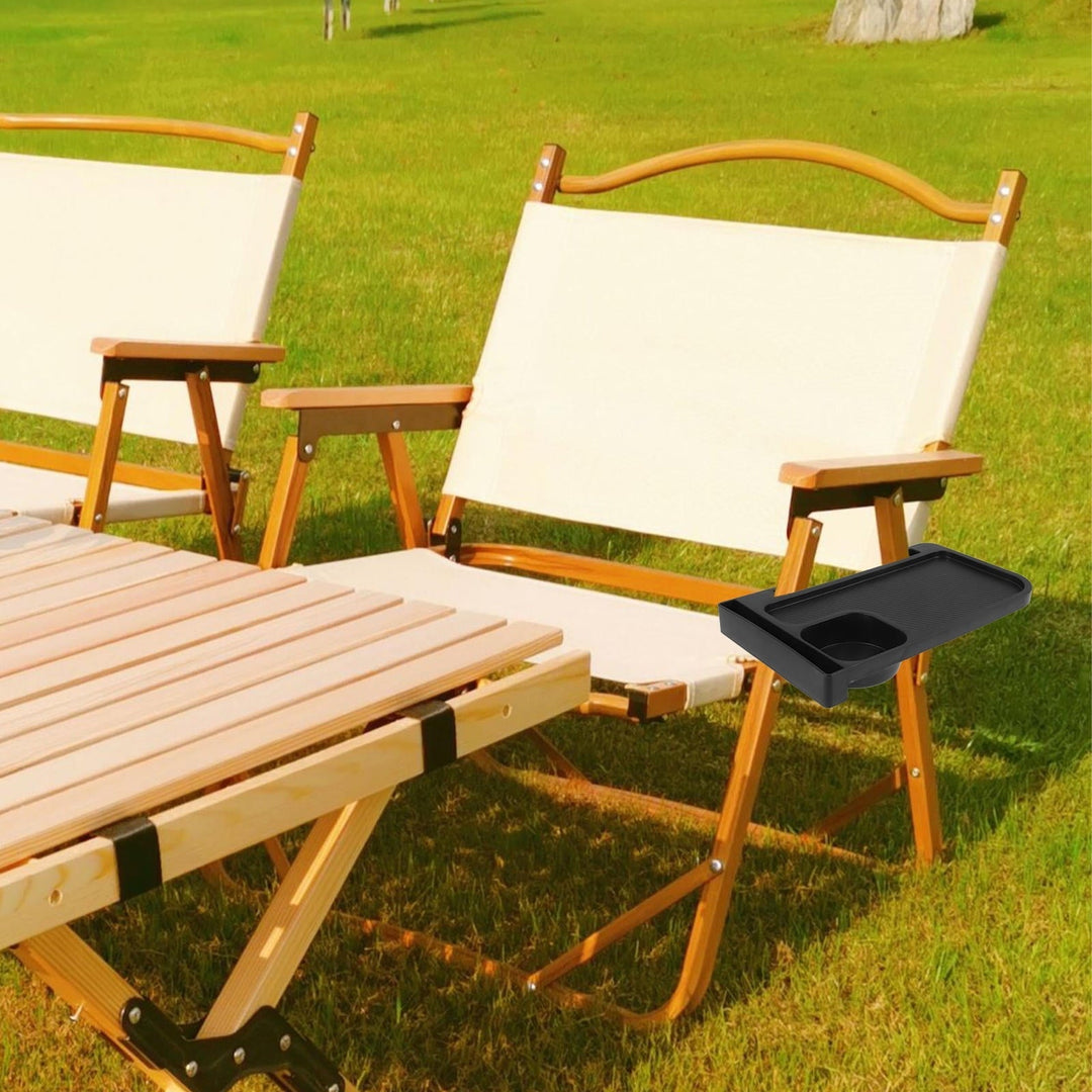 Worgeous 1Set Black Abs Plastic Folding Chair Holder for Chairs and Recliners Outdoor Cup Holder for Home Users