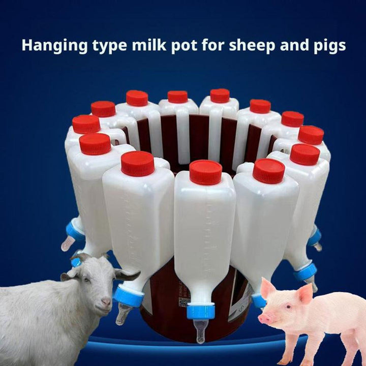 Animal Milk Bottle, Goat Bottles for Feeding Baby Goats, 500ml & 800ml Lamb Feeding Bottle, Plastic Milk Feeder Bottle with Handle Soft Nipple, for Lambs, Pig, Cat & Calves C1O3