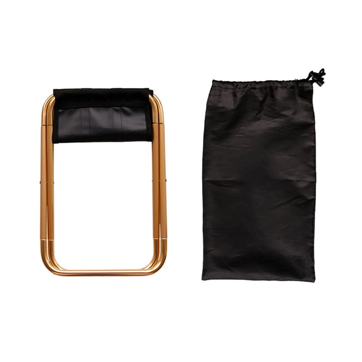 ORDDIART 1Pcs Golden Metal Stool Portable for Camping and Outdoor Activities