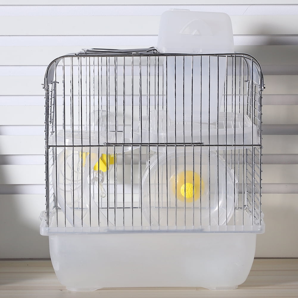 Stainless Steel Pet Cage Transparent Hamster Double Layer House Pet Supplies Gueiykk