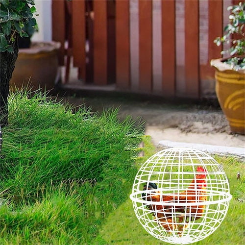 Ball-Shaped Mobile Chicken Coop - Rollable Outdoor Poultry Cage for Chickens, & Rabbits, Safe Walking Net Enclosure for Pet Safety & Farm Use, Round Movable Animal Pen