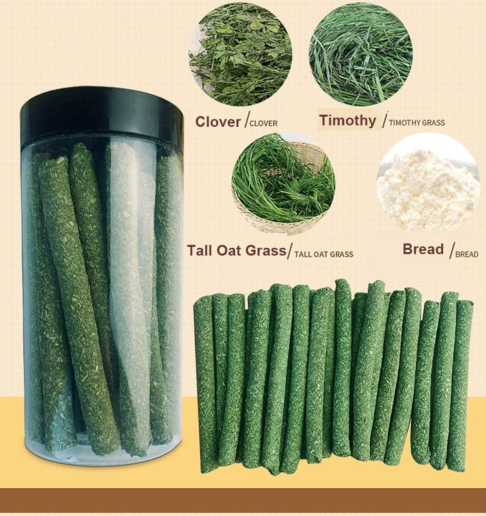 ReedCA Timothy Hay Chew Sticks Toys Grass Sticks for Pets Rabbit Bunny Hamster Chinchilla Squirrel Gerbil Squirrel Guinea Pigs Hay Chews