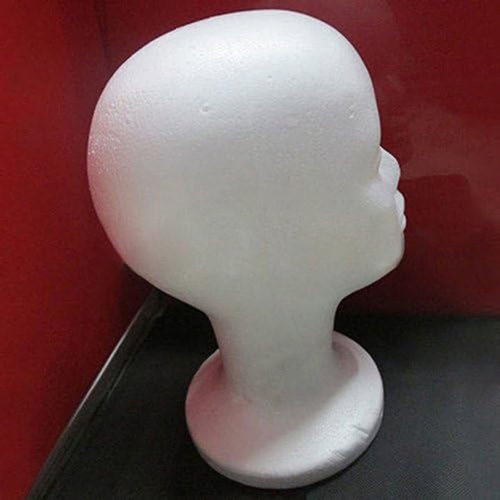 Foam Mannequin,Female Head Model Wig Hair Hat Display Foam Mannequin Manikin White