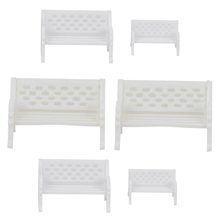 WESIEVYA 6Pcs Mini Garden Bench for Holidays and Birthdays 2.5in
