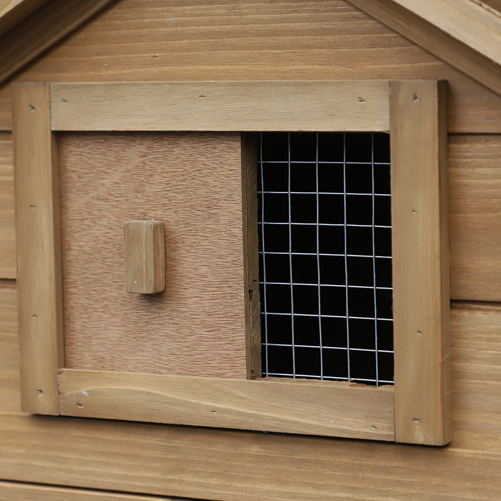 WRXNOOK 59" Wooden Chicken coop, Small Hen House with 2 Doors, Nesting Box & Removable Tray Poultry Cage for Outdoor Backyard