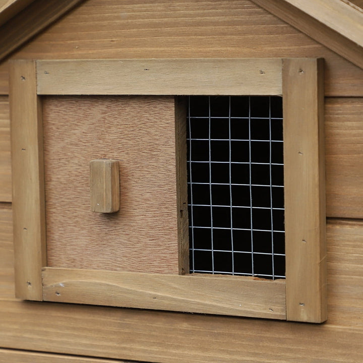 WRXNOOK 59" Wooden Chicken coop, Small Hen House with 2 Doors, Nesting Box & Removable Tray Poultry Cage for Outdoor Backyard
