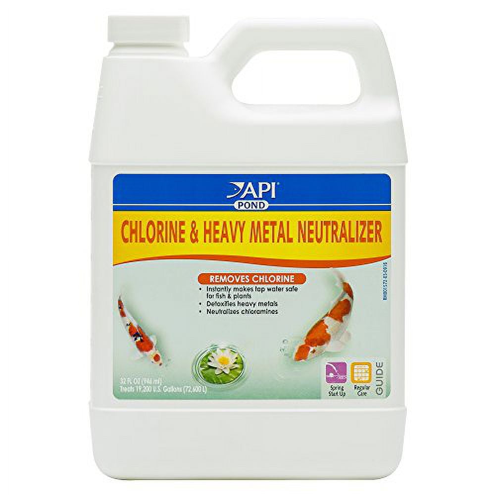 API POND CHLORINE & HEAVY METAL NEUTRALIZER Pond Water Neutralizer 32-Ounce Bottle