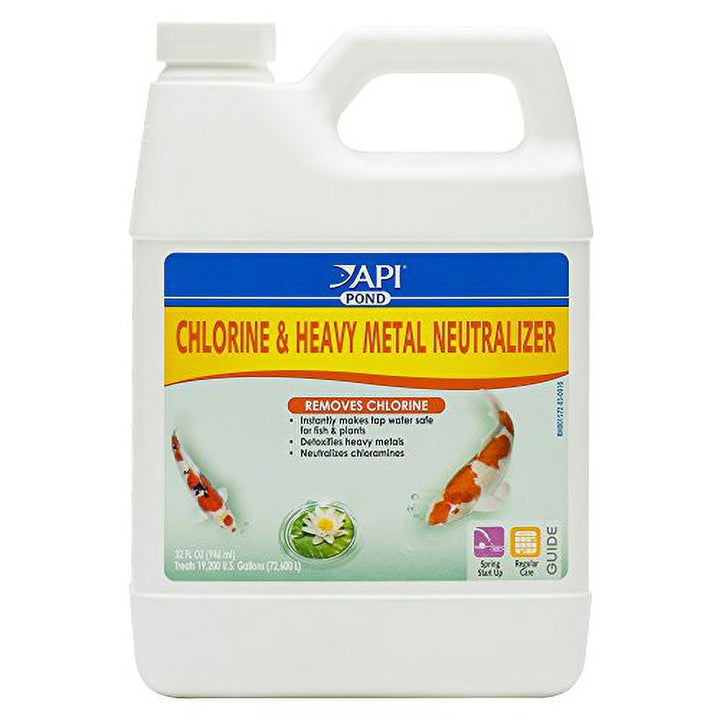 API POND CHLORINE & HEAVY METAL NEUTRALIZER Pond Water Neutralizer 32-Ounce Bottle