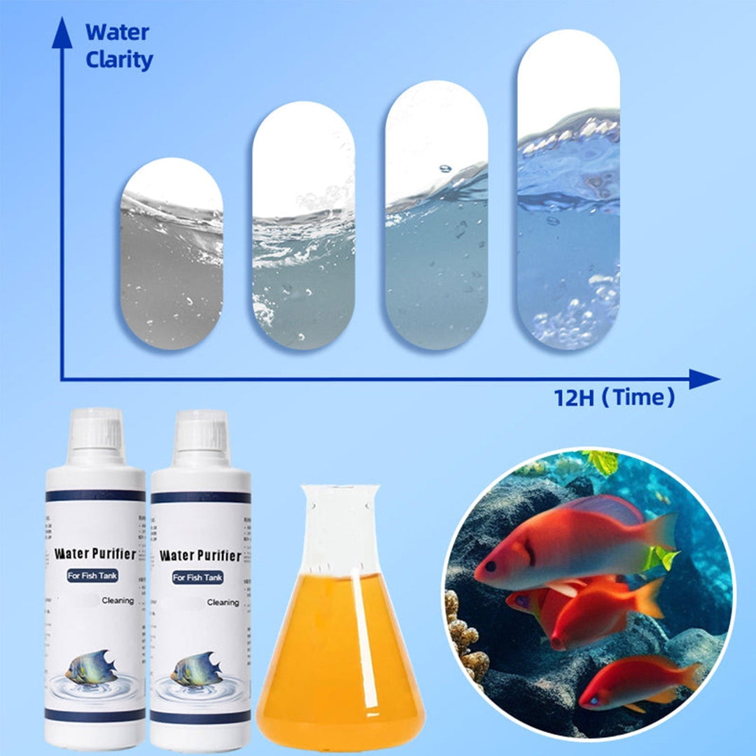 Today's Deals! Water Purifier Freshwater Aquarium Fish Tank Water Clarifier, Cleaning Agent, Water Quality Purifier, Cleaning Cloudy Water, Water Clarifying Agent Flocculant (150 ml)