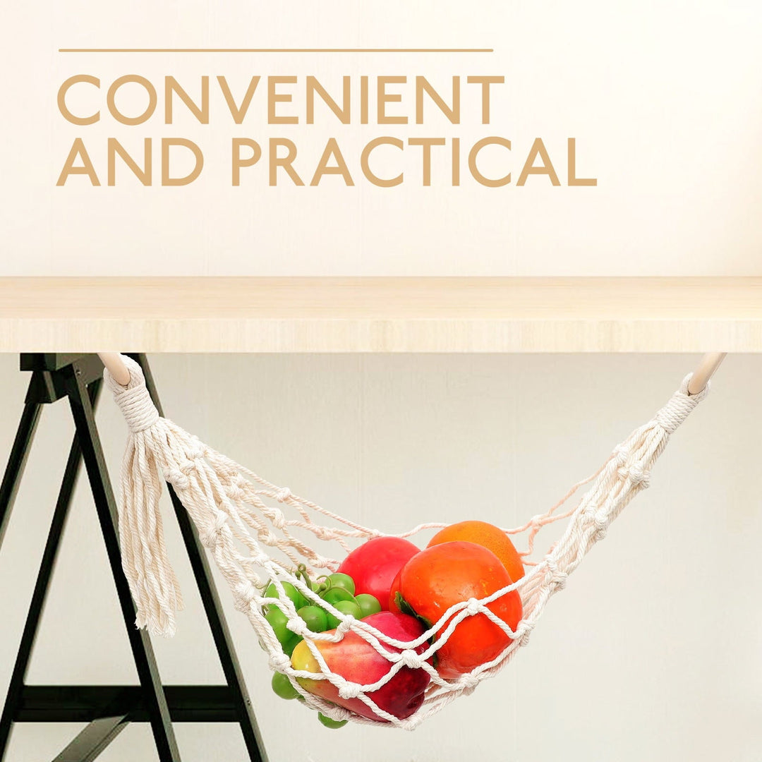 Clispeed Handwoven Fruit Hammock Cotton Minimalist Style for Homeowners 1Pack