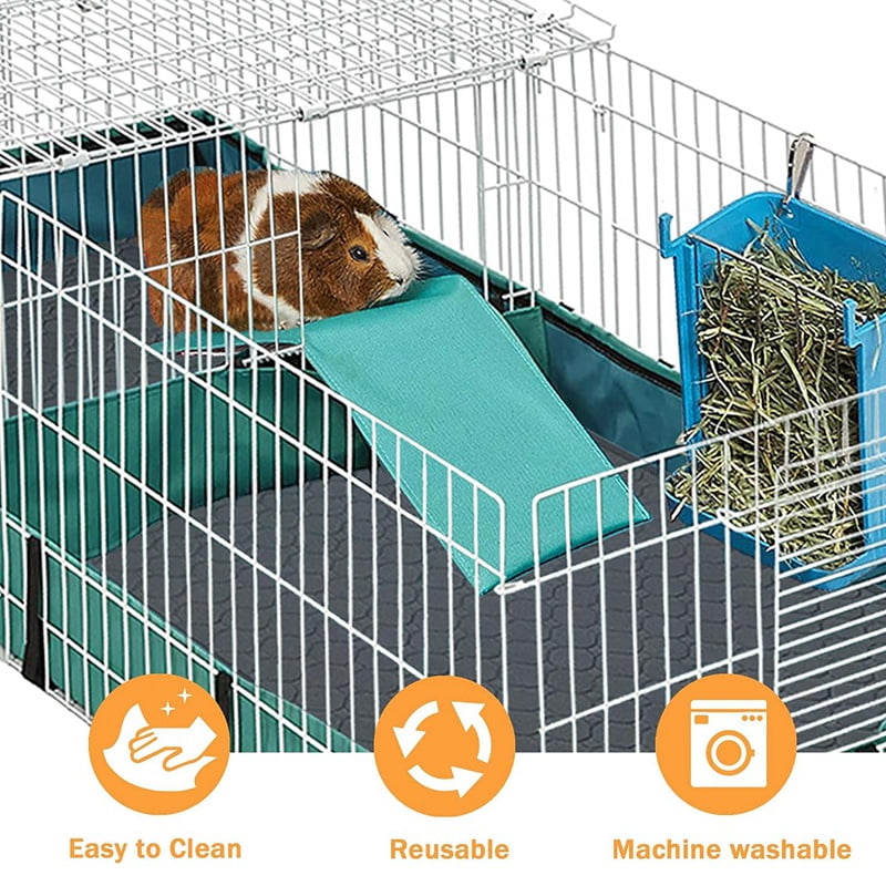 Guinea Pig Cage Liners, Washable , Waterproof Reusable & Anti Slip, Absorbent Bedding 2Pcs