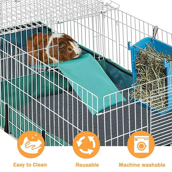 Guinea Pig Cage Liners, Washable , Waterproof Reusable & Anti Slip, Absorbent Bedding 2Pcs