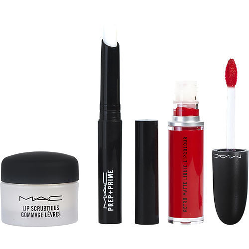 MAC by Make-Up Artist Cosmetics Travel Exclusive Lip Kit Red: Lip Scubtious - Candied Nectar + Prep + Prime Lip + Retro Matte Li