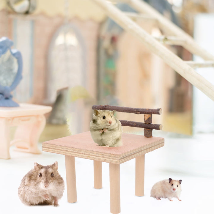 jojofuny Pet Playing Platform Wooden Toy Assorted Color 1Set 5.89X5.89X3.54Inch