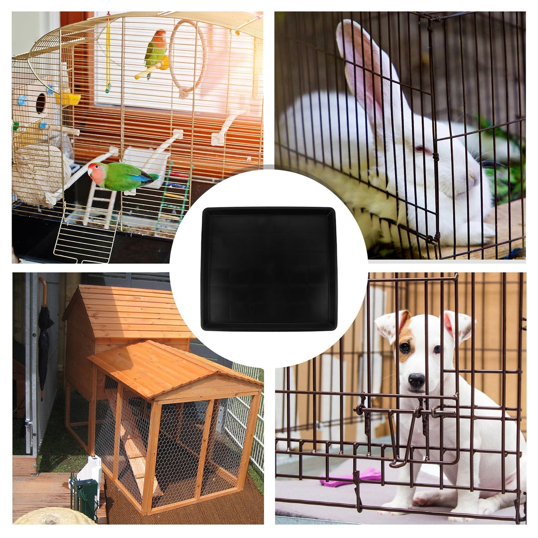 Parakeet Potty Tray Pet Cage Tray Plant Tray Rabbit Cage Plastic Black 42.00X38.00X2.00CM