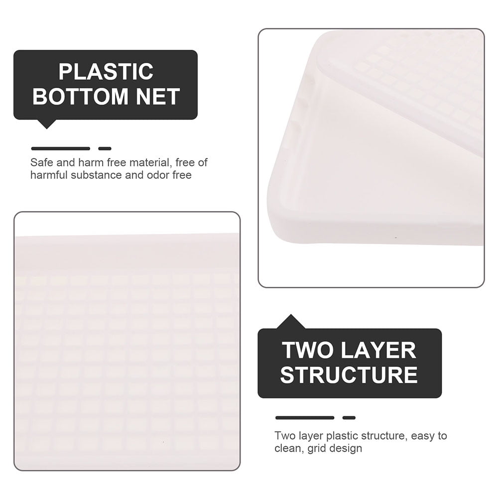 White Plastic Rabbit Litter Box for Guinea Pig Ferret Corner Potty Training Large Size