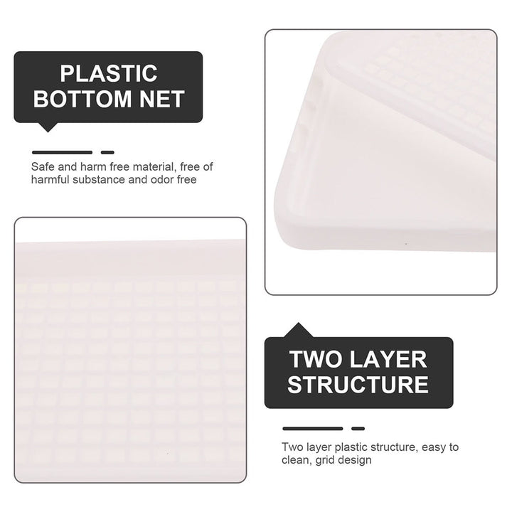 White Plastic Rabbit Litter Box for Guinea Pig Ferret Corner Potty Training Large Size