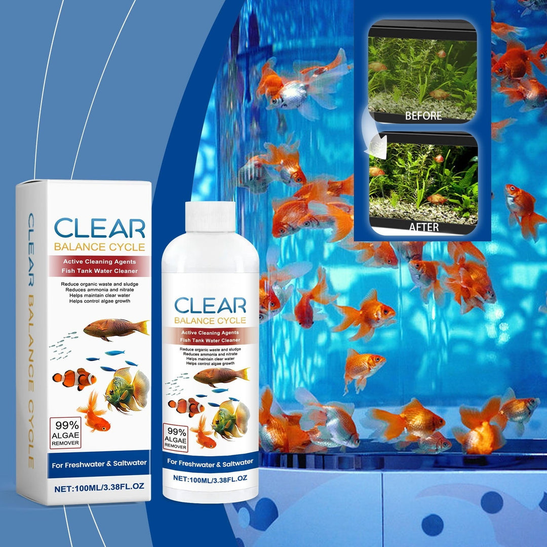 Cadorn CLEAR BALANCE CYCLE Fish Tank Water Cleaner - 120ml - Reduces Waste, Sludge & Algae for Freshwater/Saltwater Tanks & Spas