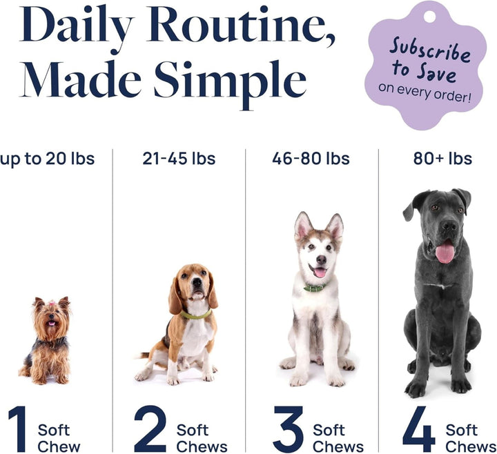 Veterinary Formula Pet Calm Supplement for Dogs, Smart Vitality Calming Without Sleepiness, 60 Chews