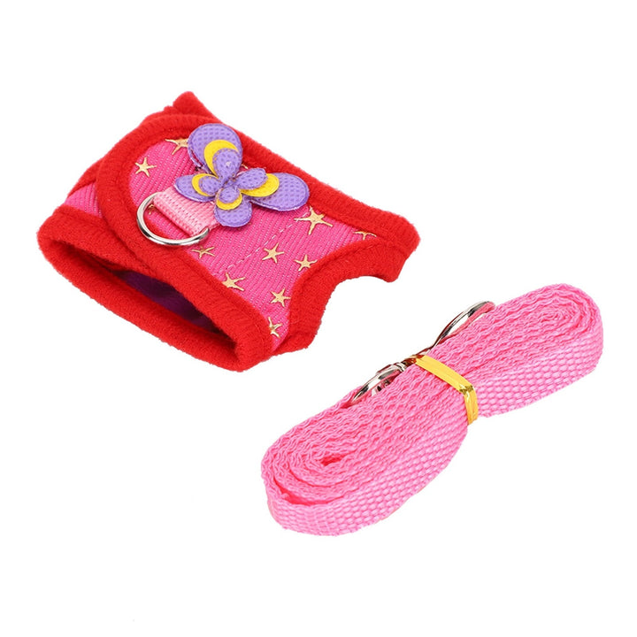 Adjustable Leash for Small Pets, Guinea Pigs & Hamsters Red M Rabbit Harness Set