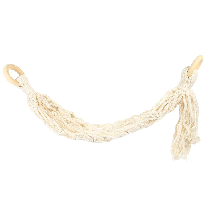 WEAVILUX Hammock Storage Net Bag Fruit Vegetable Net Bag Beige 1 Set 20.5x6.3x6.3in Cotton Rope