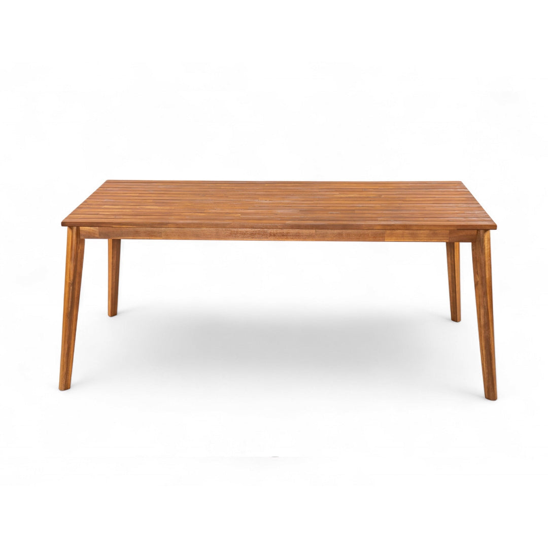 Christopher Knight Home 71" Outdoor Rectangular Dining Table, Solid Wood Patio Table with Natural Grain Finish