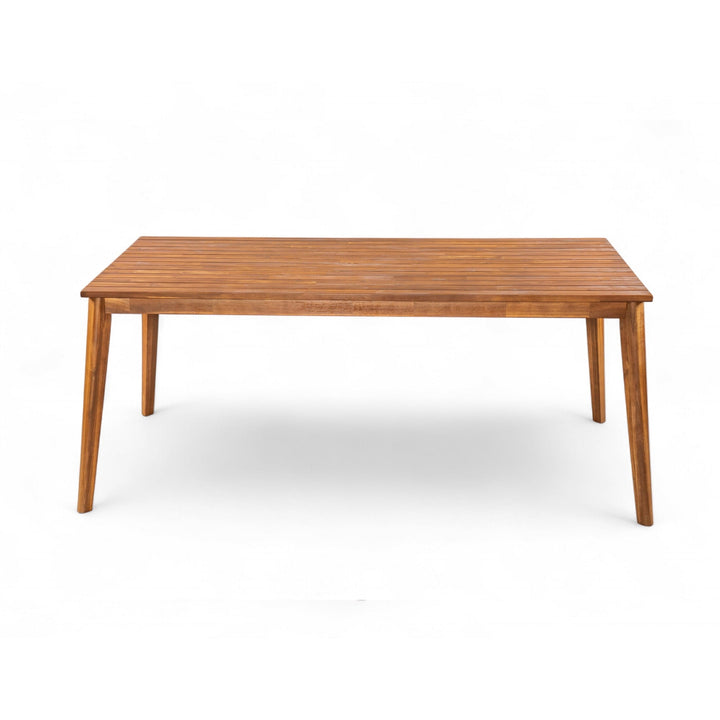 Christopher Knight Home 71" Outdoor Rectangular Dining Table, Solid Wood Patio Table with Natural Grain Finish
